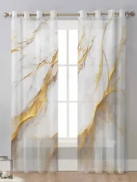 Zasłony marmurowa konsystencja Białe zasłony do przesiewania okien w salonie przezroczyste dzienne tiulowe zasłony Cortinas Drapes Decor Home Decor