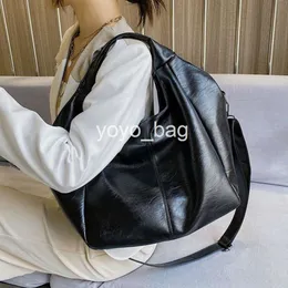 Shoulder Bags Large Black Hobo Women Casual Tote Bag Luxury Leather Shopper Female Simple Crossbody Handbag Grand