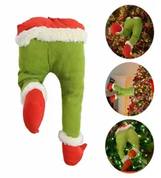 Decorazioni natalizie Anno Il ladro Decorazioni per l'albero di Natale Grinch Stola Gambe di elfo ripiene Regalo divertente per ornamenti per bambini98992191144608