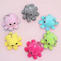 Cute flip plush doll octopus keychain backpack pendant