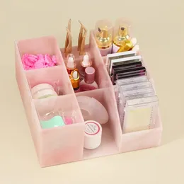 Acrylic Large Capacity Multifunctional Eyelash Storage Box Lashes Glue Tweezer Holder Makeup Organizer 240313