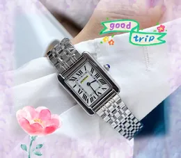 Klasyczne Szwajcarskie zegarki 28 mm kobiety Lady Quartz Ruch Japan Battery Clock Square Roman Tank Dial Fine Stali Faille Stal Watch Hurtowa Montre de Luxe