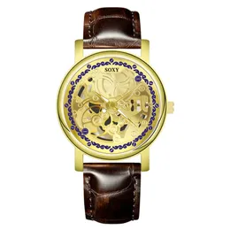 Orologio personalizzato non meccanico da uomo con quadrante scavato creativo, nuovo, di fascia alta, economico, da uomo