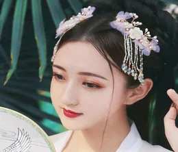 Kinesisk forntida fjäril hårblomma tillbehör Flower Hair Clip Decoration Princess Cosplay Products For Girlskids9598638