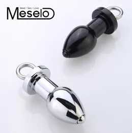 Silver Ring Tail Metal Anal Shower Enema Water Nozzle Plug Head Enema Anal Cleaning Anal Plug Sex Toys Stainless Steel Butt Plug Y1388831