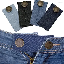 Kemerler 1 adet kot bel genişletme tokası Kadınlar için erkekler etek pantolonları Bell Genişletici Düğmesi Elastik Pantolon Uzatma Kemeri