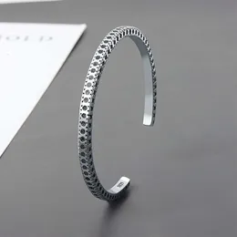 Nova pulseira masculina minimalista, pulseira aberta com padrão feminino elegante, pulseira com acessórios, dê de presente ao seu melhor amigo