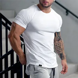 Мужская компрессионная футболка большого типа, мужская спортивная узкая футболка, мужская футболка для бега в тренажерном зале, черная быстросохнущая футболка для фитнеса, спорта 240312