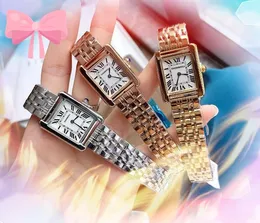 Lyxälskare Small Dial Quartz Watches Women Square Roman Tank Series Clock Fashion Gold Armband Ladies Watch Presents Montre de Luxe