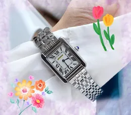 Najwyższej jakości ładny model mody Lady Square Watch Solid Fine Stael Stali Stal Clock Roman Cank Serie