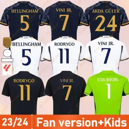 23/24 Bellingham Vini Jr Futbol Formaları Mbappe Tchouameni 2023 2024 Futbol Gömlek Real Madrids Camavinga Rodrygo Modric Camisetas Erkek Çocuk Kit üniformaları Fan Versiyonu