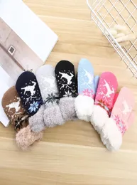 Christmas Kids Gloves Cartoon Deer Velvet Knitted Mittens Winter Thicken Boy Gloves Outdoor Girls Mittens 7 Colors Optional DW46376392258