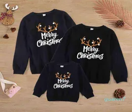 عائلة عيد الميلاد مطابقة ملابس عيد الميلاد T Shirt Deer Swefshirt الأم الأب ابنة الابن مجموعة الأطفال الأطفال البالغين سبيالات الشتاء H1112591602