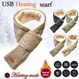 Scarves Winter USB Heating Scarfs Electric Neck Protector Intelligent Scarve Autumn Warm Knitting Fleece Shawl Scarf