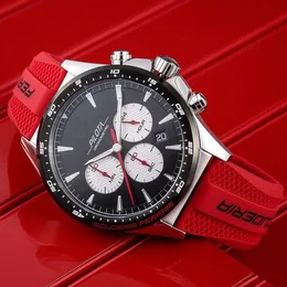 Z pudełkiem Montre Luxe Original Ferrarri Scuderia Pilota Men Watch Watch Chronograph Ruch Watches Wysokiej jakości Projektant Luksusowe męskie oglądać Dhgate Nowe