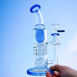 Torus Tubulações de água Barril Perc Heady Glass Bongs Invertied Showerhead Perc 8 polegadas Catraca Percolater Dab Oil Rigs 14mm Joint