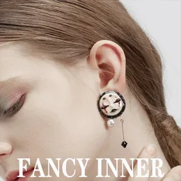 Doll Stud Earring Resin Enamel Pearl Cute Vintage Punk Y2K Design Human Face Earring for Women Jewelry 240313