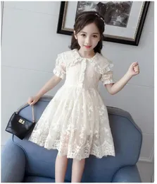 2021 New Summer Girls Princess Dress Kids Short Sleeve Lace Tulle Dresses 어린이 레이스 드레스 아이 드레스 294U242Q9153792