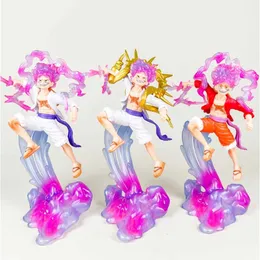 Figuras de brinquedo de ação 20cm Figuras de anime de uma peça Nika Luffy Gear 5th Action Figure Gear 5 Sun God Pvc Estatueta Gk Estátua Modelo Decoração Boneca Brinquedos
