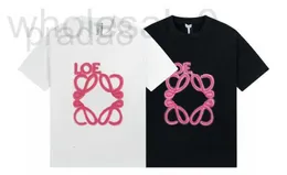 Męskie koszulki designerski projektant wysokiej wersji 23SS Spring/Lato Nowy przedni litera Duża neonowa haft fosforowy Krótkie T-shirt 9LUJ 8XR8