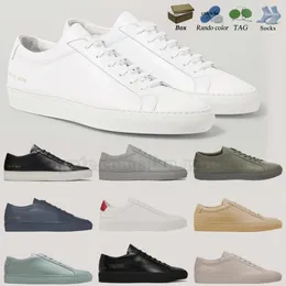 Designer Commons Projects Sapatos de vestido Original Aquiles Man Classic Classic White Black Sneakers Couples Paris Fashion Leather Lace Up Flat Heal Supotor com caixa