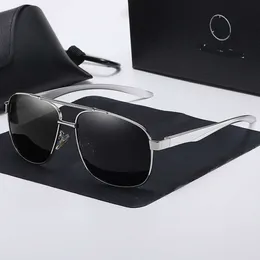 Designer-Sonnenbrille für Herren und Damen, verspiegelt, polarisiert, modisch, großer Rahmen, Metall-Sonnenbrille zum Fahren und Reisen