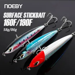 Noeby 16cm 58g 19cm 86g Surface Stickbait Fishing Lure Trolling Floating Big Pencil Artificial Bait for GT Sea 240312