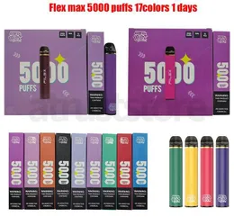 Tek Kullanımlık Vape E Getta Orijinal Flex Maxi 5000 Puflar 850mAH12ml Ön doldurma cihazı Tek Kullanımlık E-sigara Yetkisi 17 Flavlar Puf Tornado Cihaz Vape