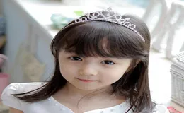 Baby Girls Princess Hairband Child Party Bridal Crown Opaska na głowę kryształowy diament Tiara Hair Hoop Bands Akcesoria3788853