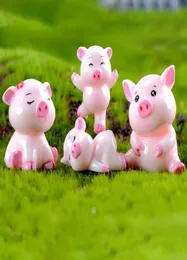1 pçs bonito porco família animal modelo estatueta decoração para casa em miniatura fada jardim decoração acessórios estátua resina artesanato figure5594178