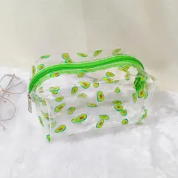 Borse per cosmetici Borsa per trucco trasparente Borsa da viaggio trasparente portatile Mini portaoggetti per lavaggio Fiore di fragola Stampa Donna Neceser