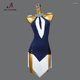 Stage di Usura 2024 delle Donne Vestito da Ballo Latino Pratica Abbigliamento Dancewear Gonna con Frange Sala da Ballo Vestito Delle Ragazze Nappa Prom Concorrenza Costume