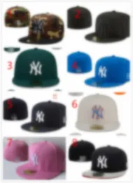 2024 Good Fashion 36 Farben Classic Team Navy Blue Color On Field Baseball Fitted Hats Street Hip Hop Sport York Full Closed Design NNYY Caps H5-3.15