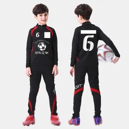 15 Styles Boys Soccer Clothing Trousers Childrens Autumn Spring Plus Velvet Primary School Sportswear Custom Name 240312