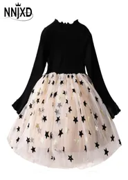 Sonbahar kızlar elbise örgü uzun kollu kızlar kış elbisesi yıldız baskı örgü elbiseler çocuk kız Noel için 8508684