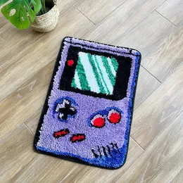 Purple Games Console Tufted Rug Funny Childhood Memories Rug Cute Flocking Carpet Floor Pad Anti Slip Doormat Aesthetic Home Pad 240311