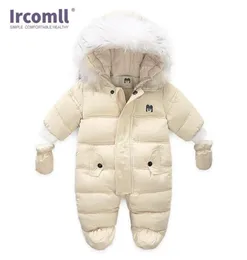 Ircomll nyfödd baby vinterskåp jumpsuit huva inuti fleece tjej pojke kläder hösten överaller barn ytterkläder y200320290i9355468