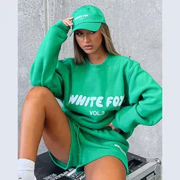 White Foxx Thirt Women Woming Suit New Designer Tracksuit Women Fashion Sporty Two Piece White Foxx Set Sude Jogging Casual Shirt White Foxsuit 264