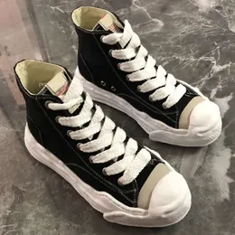 여자 스니커즈 MMY High High Top Maison Canvas Shoes for Women Mihara 남성 운동화 Black Solid Yasuhiro Man Sneakers 37