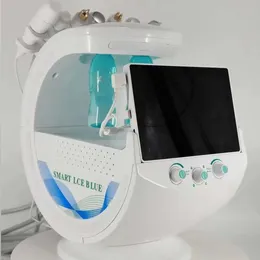 Máquina facial inteligente de dermoabrasão de diamante de oxigênio hydra azul de gelo 7 em 1 com sistema de análise de pele