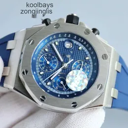 Oglądaj wysokiej jakości APS drogie zegarki Męskie Watch Offshore Royal Oak Chronograph Menwatch BJNB Orologio Automatyczne mechaniczne superkolen Cal3126 guma OFF4