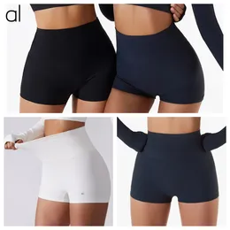 AL-118 Pantaloncini sportivi da yoga da donna Pantaloncini da fitness traspiranti a vita alta che si sentono nudi all'esterno