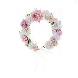 Headpieces Flower Wreath For Women Gentle Color Handmade Cloth Valentine's Day Christmas Gift