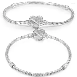 Braccialetti con ciondoli Brillante catena a cuore eterno adatta braccialetti con perline originali fai da te braccialetti per gioielli da donna che creano regali