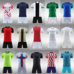 Летняя тренировочная одежда с короткими рукавами для соревнований, клубная лига, детский футбольный костюм для взрослых, комплект для мужчин и женщин