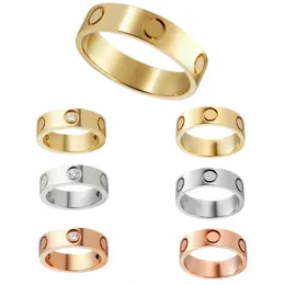 كلاسيكيات الحب حلقة مصمم الخاتم للنساء 4MM 5MM 5MM RING 18K الذهب مطلي بالمجوهرات المصمم للماس للعشاق خواتم الزفاف هدية المجوهرات مع صندوق