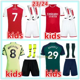 2023 2024 Arsen l Saka arroz G.JESUS camisas de futebol crianças kits de futebol meias 23 24 ODEGAARD HAVERTZ criança camisa de futebol camisa camisetas futbol maillot pé