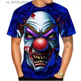 Herr t-shirts heta försäljning mode män kvinnor t-shirt 3d tryck mördare klowns sommar casual unisex hip hop cool short slve skräck toppar y240321