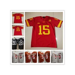 20223 nuovo stile 5 Bijan Robinson 3 Quinn Ewers Texas maglia da calcio Mens Stitched College 28 Breece # 15 Brock Purdy Hall Iowa State Cyclones maglie