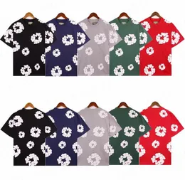 summer Designer Mens T-Shirts Denims tears cottons Women Letter Printed Short Sleeve Loose Round Neck t shirt Casual Couple shorts Sweatshirts Hawaiian style Top